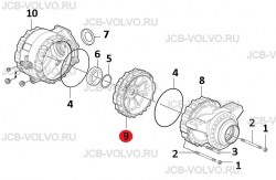 Корпус моста ( корпус подшипника ) [ VOE 12743101, 12743356, 16021145, 15152480 ] для грейдера VOLVO G930, G940, G946, G960